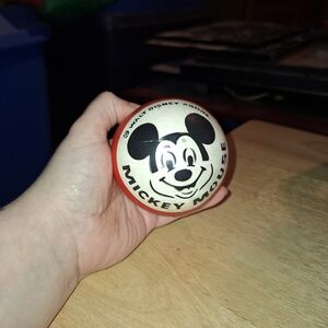 Vintage Walt Disney Prods Mickey Mouse Red And White Rubber Ball